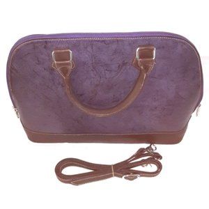 Genuine Leather Handbag Handmade Shoulder Bag Purple